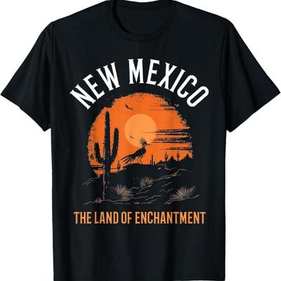 Nouveau-Mexique Terre d'Enchantement Roadrunner Désert T-Shirt Vintage