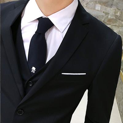 Casual Suit Suit Men's Three-piece Slim Suit Groom Wedding Dress British Style
