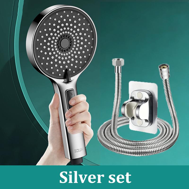 Booster Handheld Rain Shower Head Powerful Spray Anti-Clog Nozzle Adjustable Bathroom Shower Head for Low Water Pressure Home
