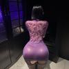 Sexy Secretary OL Uniform Seduction Purple Charm Deep V Dirty Breast Lace Perspective Underwear Skinny Hip Wrap Skirt
