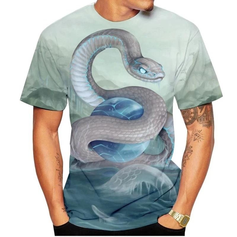 Horror Animal Snake 3D Printed T-shirt Fashion Cobra Streetwear Men O-Neck T Shirts Oversized Harajuku Women Tees Kids Male Tops