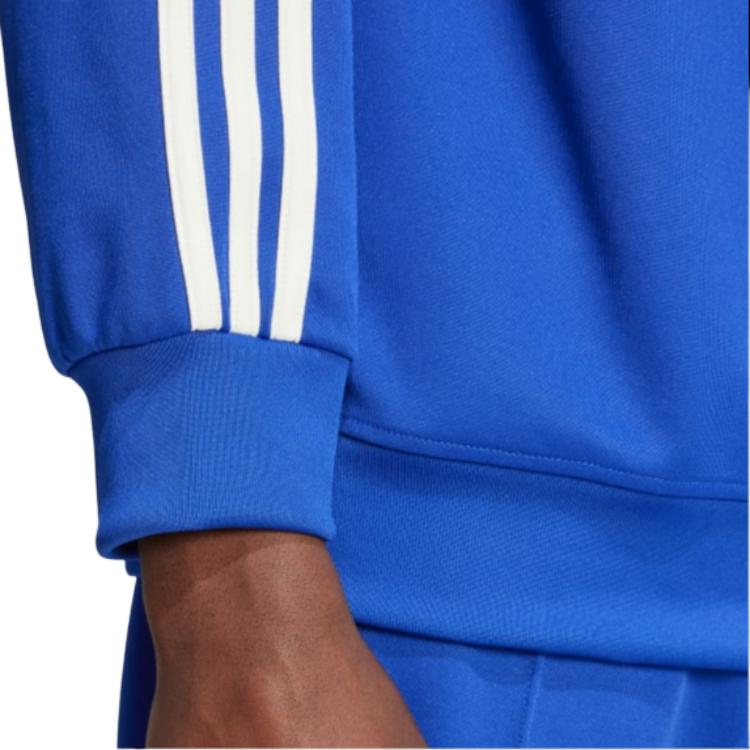 Adidas Adicolor Stehkragen Trainingsjacke Gestreift Langärmlig Amerikanisches Sweatshirt Herren Tops Durchscheinend-Blau IX5216
