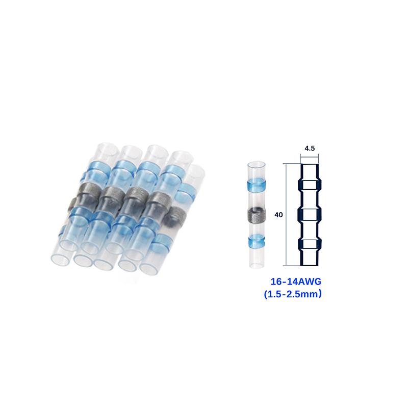 10/50PCS Konektory vodičů s pájecím těsněním Vodotěsné teplem smrštitelné konektory na tupo Elektrické koncovky vodičů Izolované tupé spoje