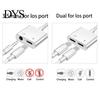 2 in 1 Dual-Port 3.5mm Jack Headphone Adapter Charge Cable for iPhone X/8/7