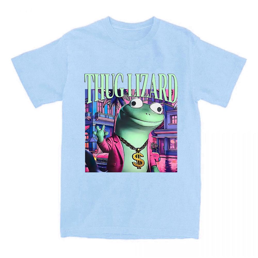 Lizard Meme T-shirt Short Sleeve Casual Female Tshirts Fashion Cotton Women Men Tee-shirt Funny Cartoon Printing Tees Female Top