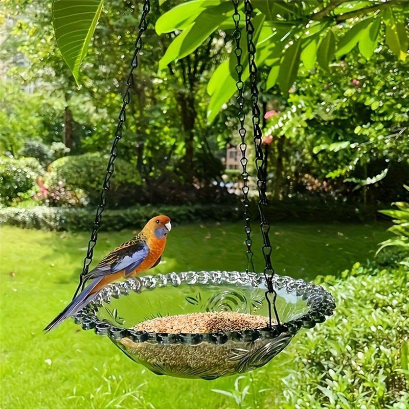 J1UL1N 2PCS Outdoor Hanging Bird Feeder Garden Decoration Bird Bath Tray Water Drinker Pet Feeder For Bird Pet Supplies