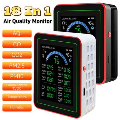 18 In 1 Professional Air Quality Detector Indoor Real-Time Air Detector TFT Display Air Quality Meter for Home Hotel Office Car