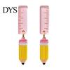 Lightweight Campus Style Earrings 1 Pair Teacher for Women, Cute 2D Acrylic Crayon Pencil Backpack Creative School Theme Dangle Drops Number Alphabet