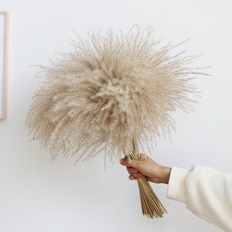 High-End Wabi-Sabi Dried Flower Decor: Natural Reeds & Wheat for Living Room or Homestay.
