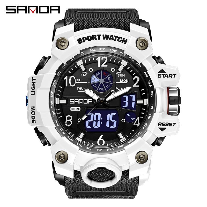 Sanda Youth Fashion Luminous Waterproof Shockproof Alarm Men's Watch