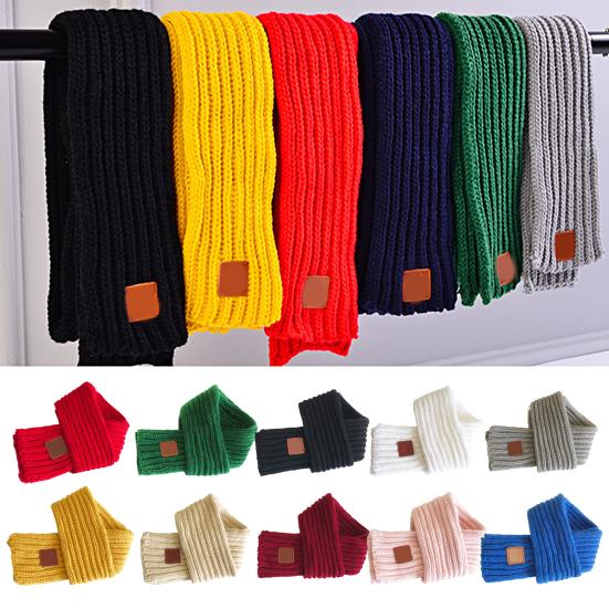 Herbst Winter Kinder Schal Einfarbig Stretch Dick Jungen Mädchen Schal Kältefest Damen Strickschal für Draußen