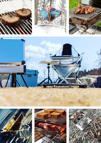 CAMPING MOON Tabletop Grill, Bonfire Stand, XS, Compact, with Canvas Case, X-MINI-Pro