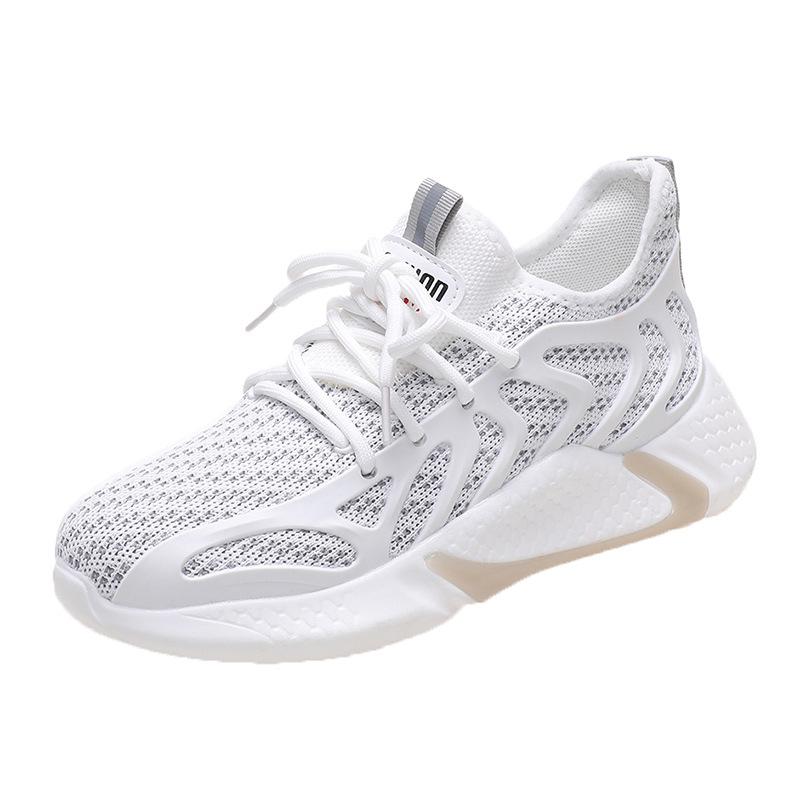 Spring New Mesh Polyurethane Lightweight Sports Shoes Women's Breathable Flat Casual Shoes Student Running Shoes Women