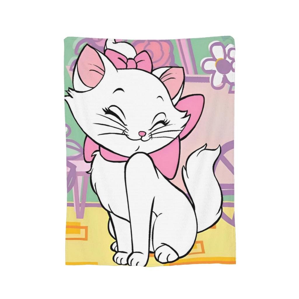 Aristocats Marie Cat Blankets Cartoon Flannel Funny Warm Throw Blankets for Bedspread  Winter,
