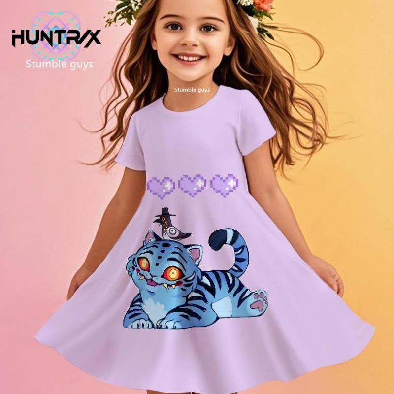 Kpop Demon Hunters Girls Toddler Dress Summer Kids Cartoon Anime Princess Beach Outfit Casual Nightgown