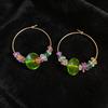 European & American Geometric Stone Resin Hoop Earrings: High-End, Personalized Fashion for Women