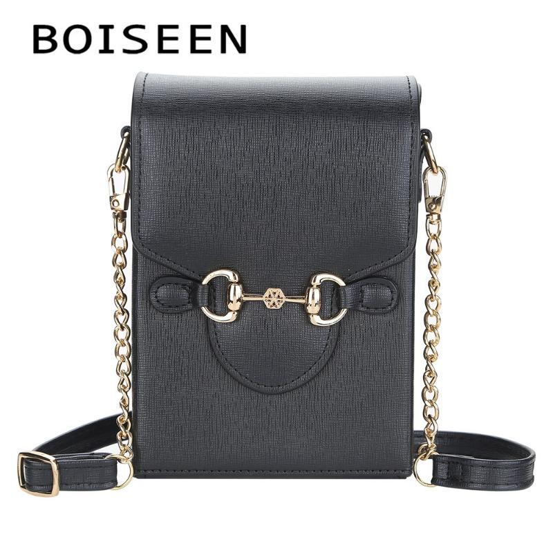 Oiseen New Mobile Phone Bag Women's Solid Color Horse Buckle Large Capacity Shoulder Oblique Span Women's Bag Wallet