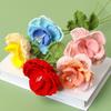 New Crochet Flowers Bouquet Creative Knitted Flower Wedding Decor Artificial Flower Knitting Bouquet Home Decor