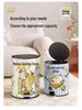 He Mu Cheng Double Layer Cartoon Stainless Steel Trash Can with Foot Pedal - Living Room & Kitchen