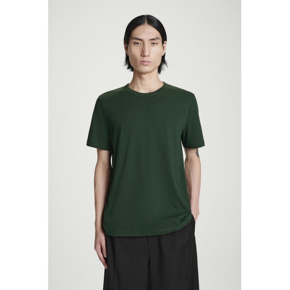 

Футболка Cos Japan Regular Fit из хлопка с начесом dark green/XS