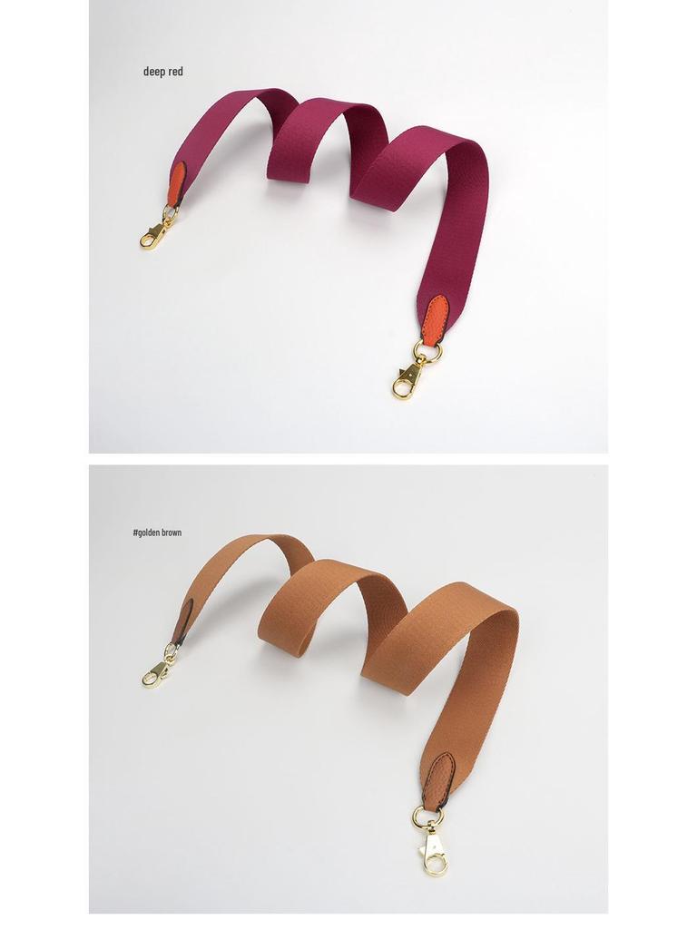 Evelyne Bucket Bag with Genuine Leather and Cotton Canvas Shoulder Strap