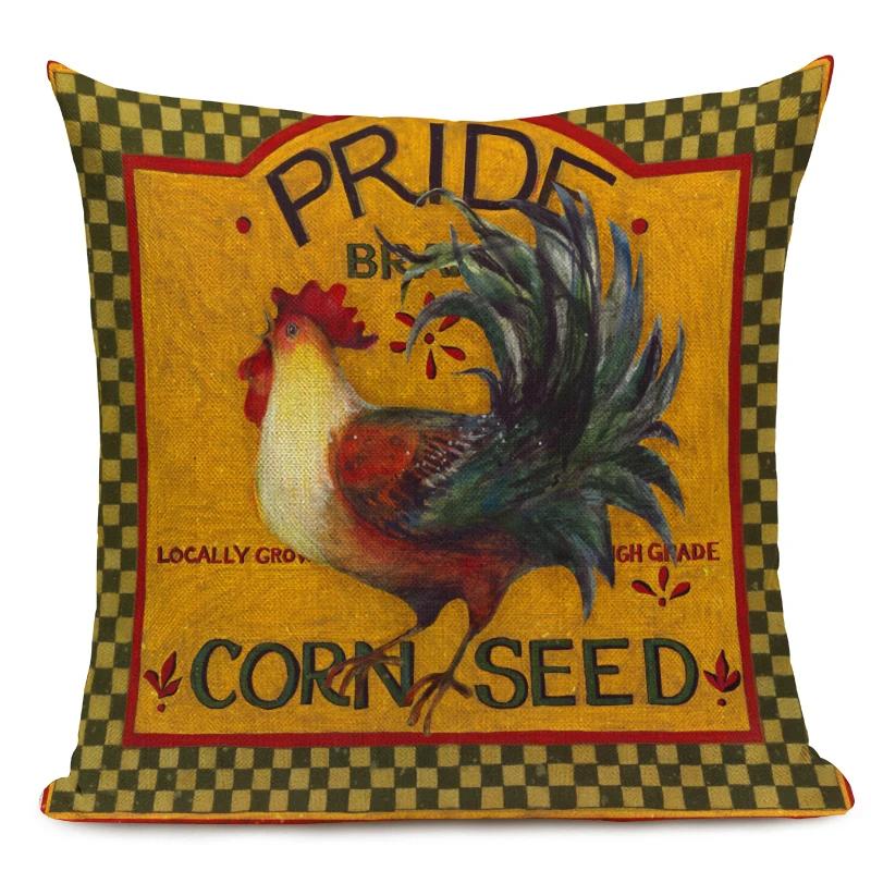 

Чехол для подушки с принтом петуха, декоративная подушка Thrpw, чехол для дивана в машину, домашний декор, 45x45 см, наволочка 450mm*450mm