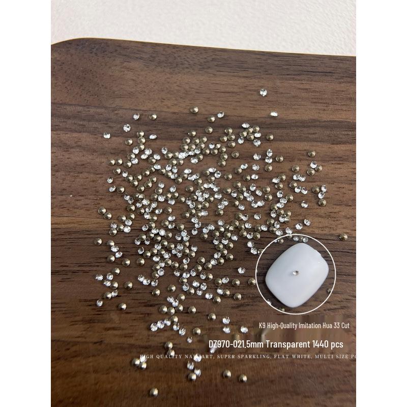 High-Quality K9 Nail Art Rhinestones: Super Shiny, 33-Facet, Various Sizes, Pointed Back, Clear Round Decorations
