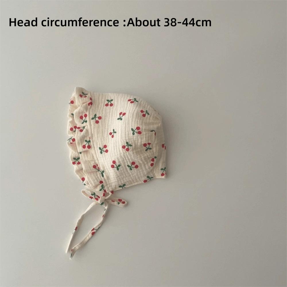 Floral Printed Sunshade Cap Breathable Princess Hat New Ear Protection Hat  Newborn