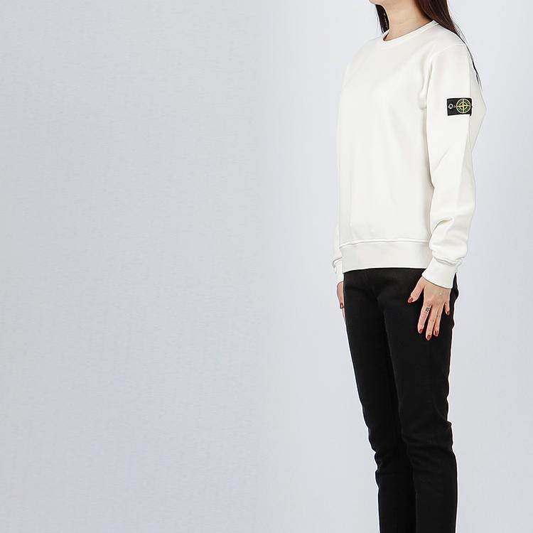 STONE ISLAND Kids Ss23 Solid Color Round Neck Long Sleeve Sweatshirt Kids Sweatshirt White 781661340-V0001