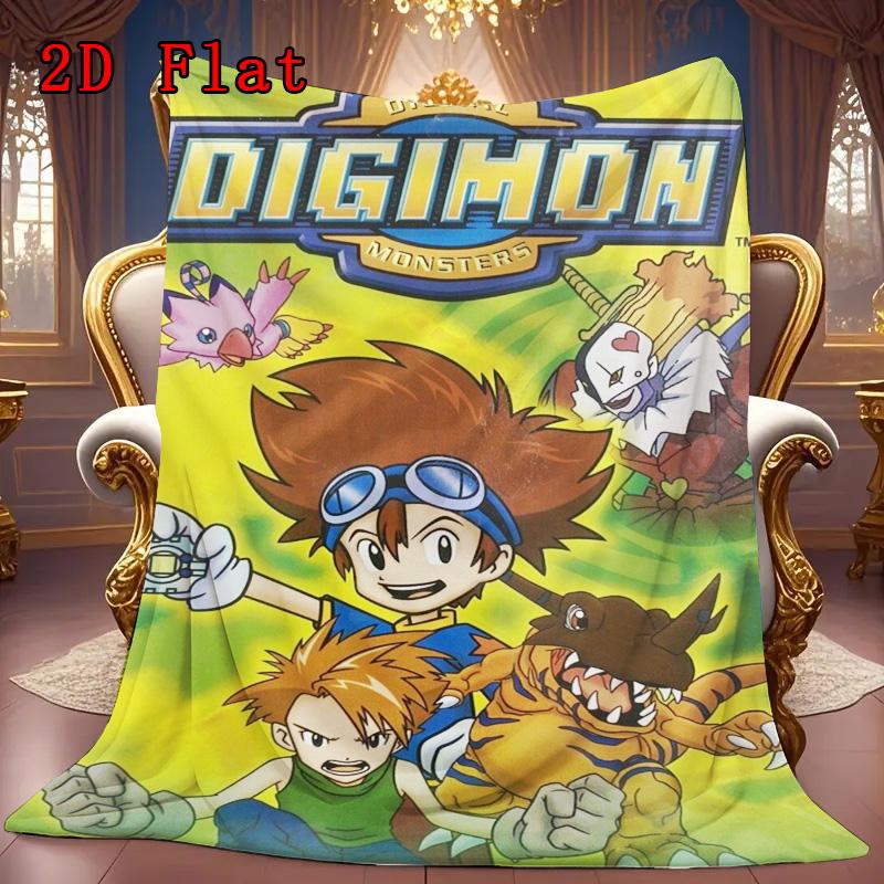 Digimon 2D Flat Pattern Flannel Blanket High quality All Seasons Warmth and Comfort Perfect for Christmas Gifts.NMT0928543