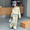Girls' Autumn 2025 Korean Style Two-Piece Sweatshirt & Pants Set