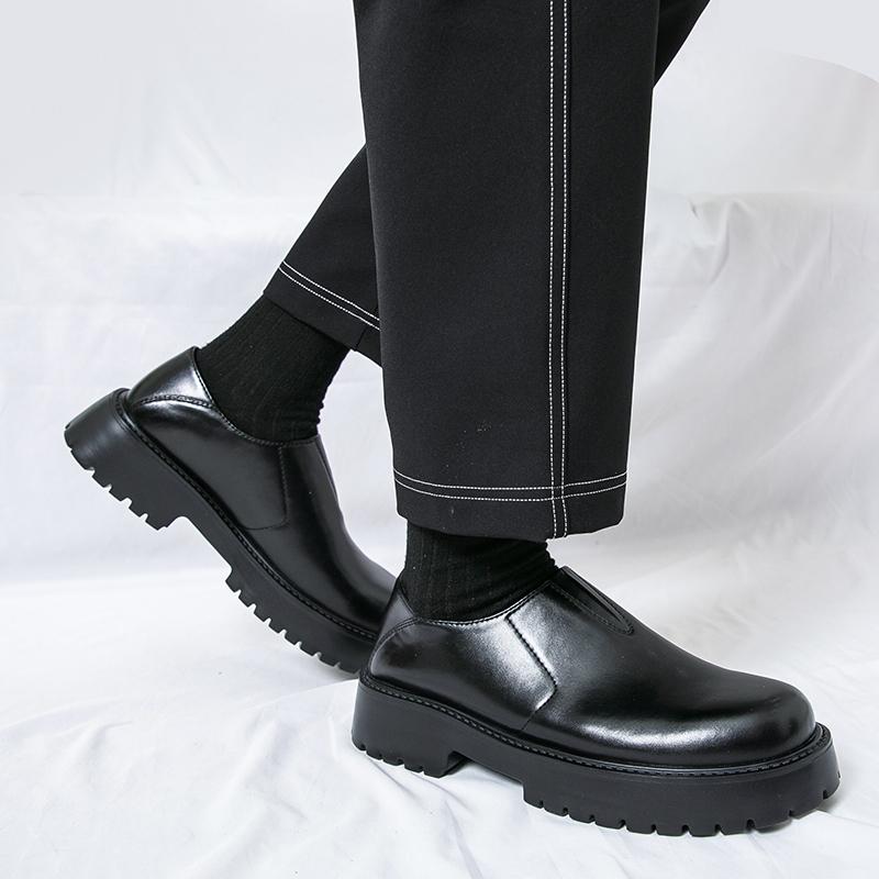New Business Men Loafers Men One-foot Thick-soled Anti-slip Comfortable Brand Leather Shoe Hiking Shoes In Sizes 38-46 Men Shoes