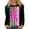 Damenmode Lässig Retro Langarm Bedrucktes Rundhals T-Shirt Top