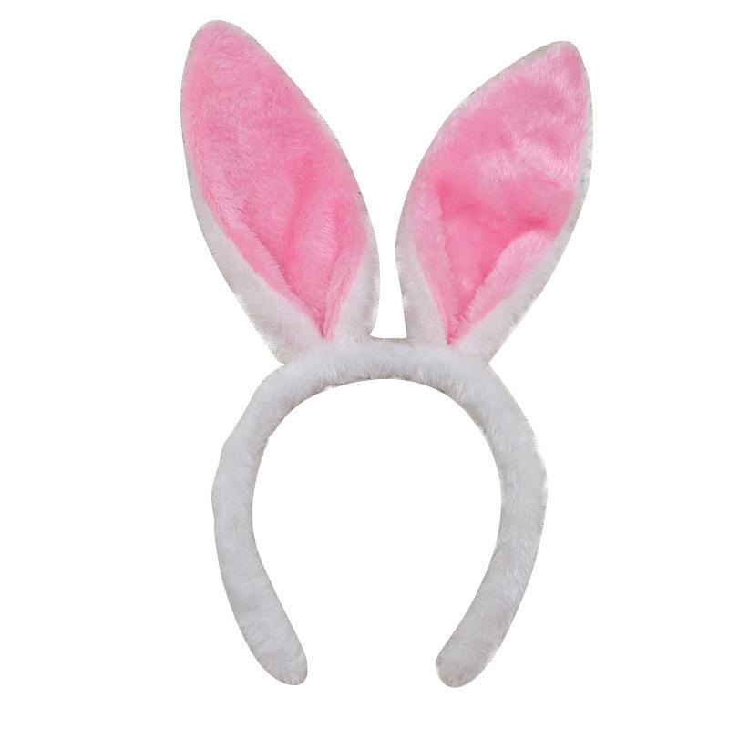 Plush Bunny Ears Headband for Easter & Halloween - Kids & Adults Party Costume.