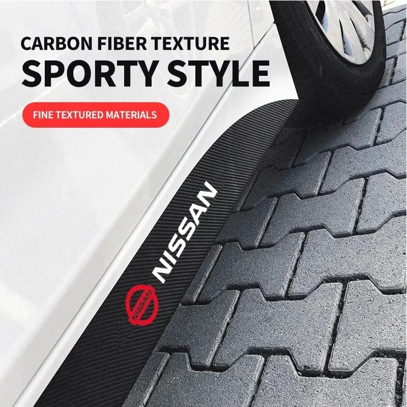 2 st Bildekorationsklistermärken för midja och sidokjol Kolfiberklistermärken för Nissan X-trail Almera Qashqai Tiida Biltillbehör