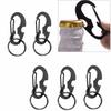 5 Stück Robuster Flaschenöffner Edelstahl D-Form Karabiner Schlüsselanhänger Outdoor Camping