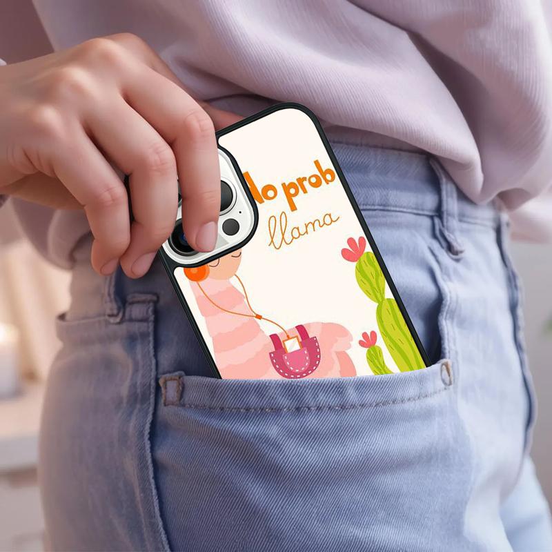 happy lama travel no prob llama Phone Case For iPhone 17 Air 15 16e 14 13 Pro Max Coque 12 11 Pro Max PLUS cover