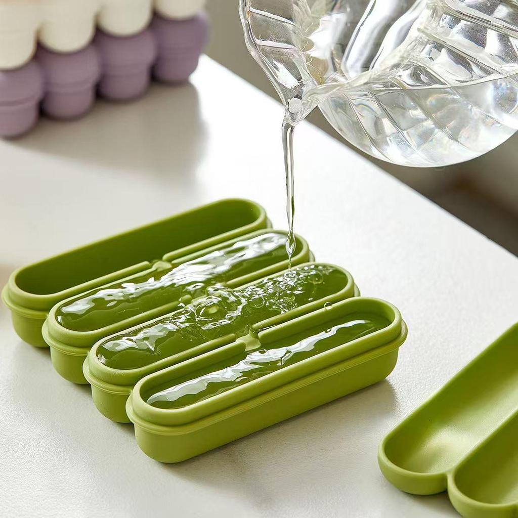 Silicone Long Ice Cube Mold for Easy Release, DIY Popsicles, Baby Food, and Household Ice Bricks