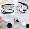 1PC Double-layer Dual-use Contact Lens Boxes Handmade Beauty Portable Men Women Glasses Eyewear Accessories