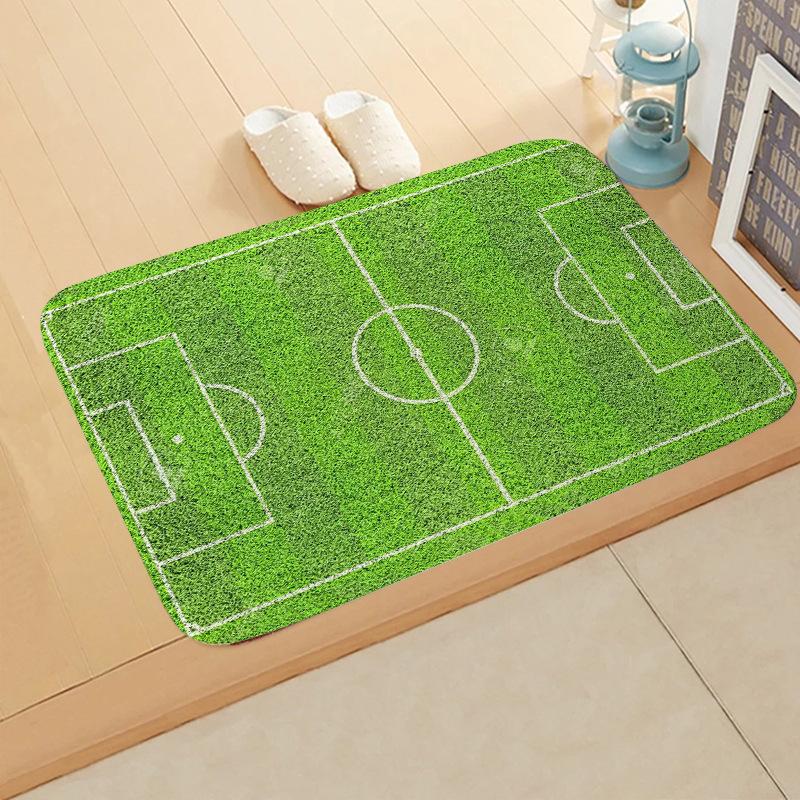 VIKAMA Football Pitch Doormat Stain-Resistant & Non-Slip Entrance Hallway Mat Bedroom Entrance Rug Bedside Carpet Home Decor