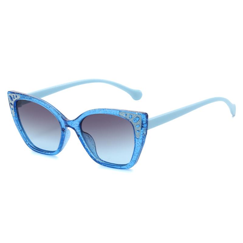 Cute Children Cat Eye Sunglasses Glitter Bling Frame Anti‑UV Fashion Boys and Girls Beach Party Sun Glasses