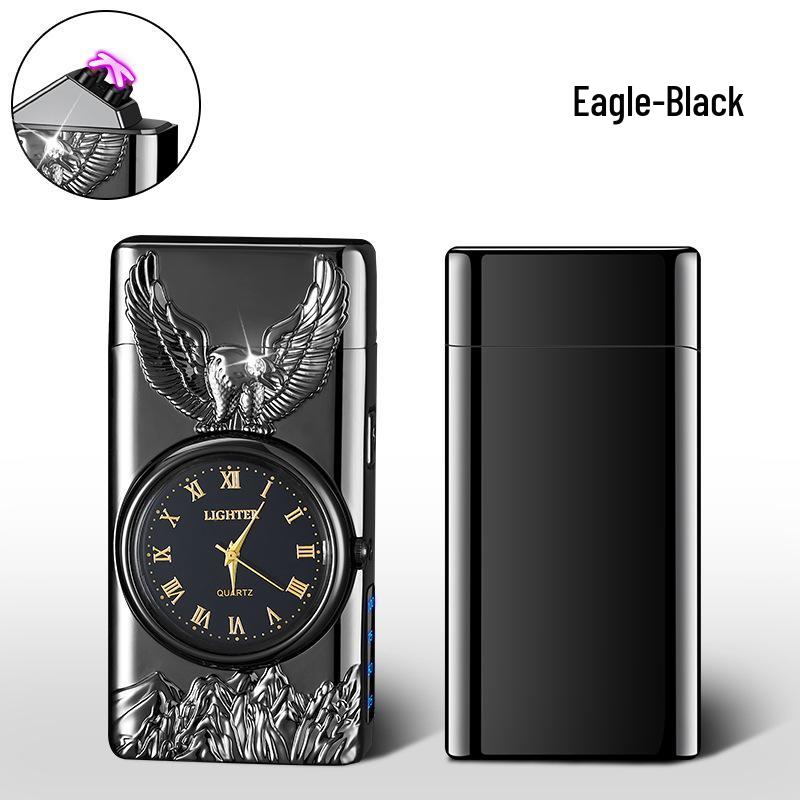 Eagle Design Dual Arc Lighter with Power Display & Lighting Strip - Ideal Gift for Boyfriend