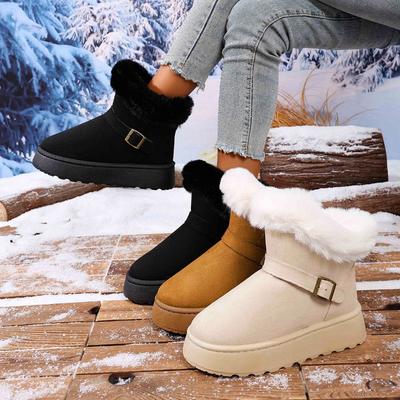 Damen Schneestiefel Übergröße zum Hineinschlüpfen, Plateau Mid-Calf Winterstiefeletten, Großhandel für unabhängige Geschäfte für Damen