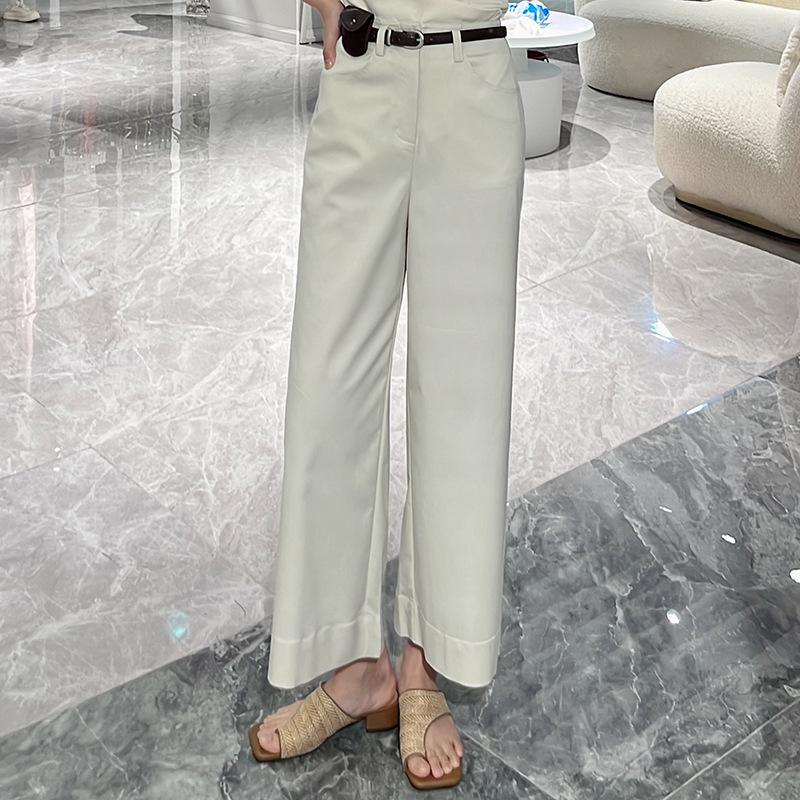 

2025 Women s Summer Straight-Leg Casual Pants – Versatile, Lightweight, Nine-Point Length for Commuting Style L бежевый