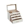 SONGMICS Jewellery Box with Glass Lid, 4-Tier Jewellery Organiser, 3 Drawers, for Sunglasses, Big Jewellery, Jewellery Storage, Modern Style