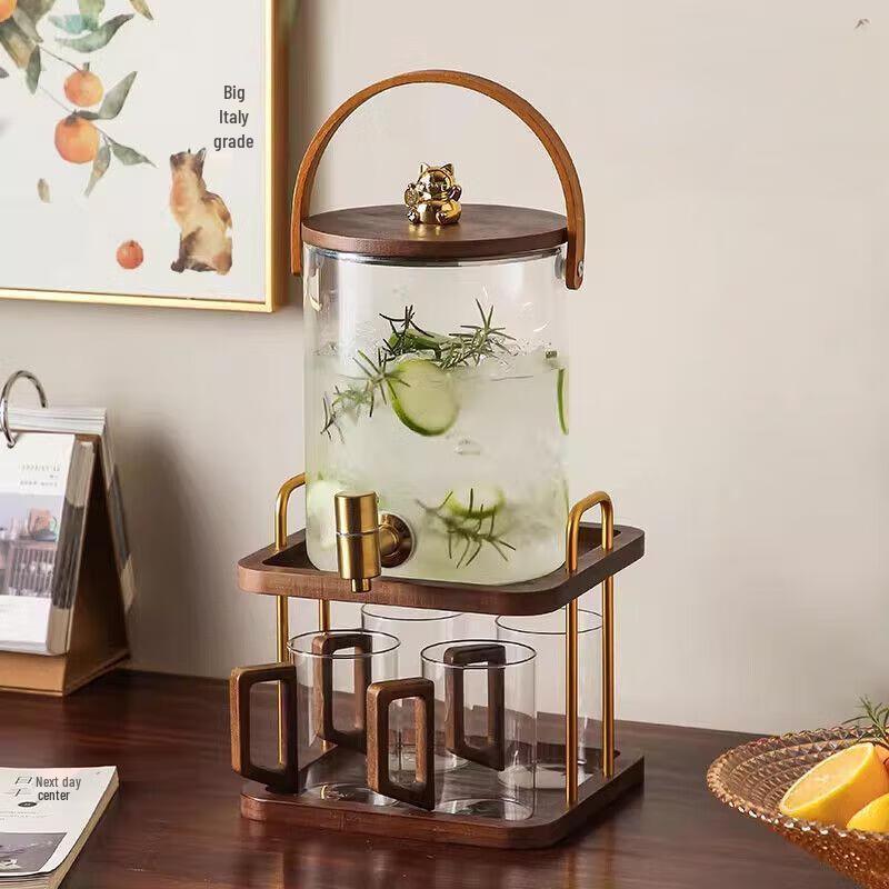 XIDERUN Retro Double-Layer Glass Teapot & Cold Water Set
