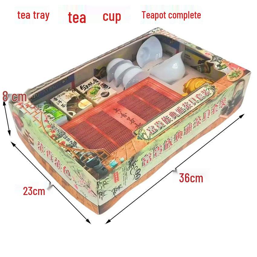 3D Paper Offering Tea Ceremony Set: Tea Tray, Tea Bowl & Joss Paper for Sacrificial Rites Incense