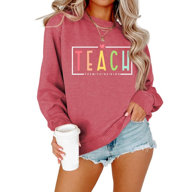 Women S Casual Teach Them To Be Kind Print Hoodie