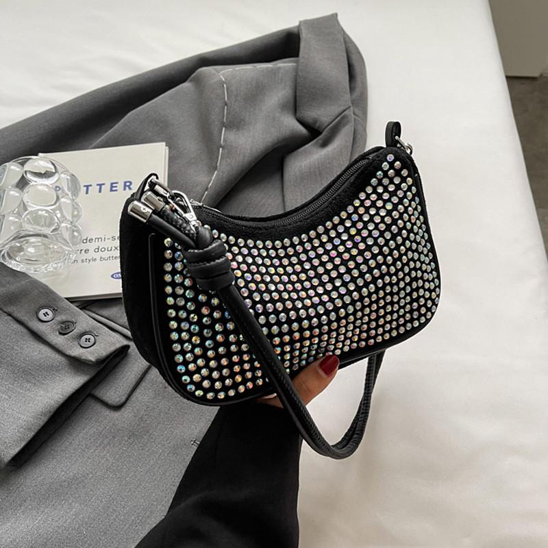 Elegant Silver Casual Handbag For Women Fashionable Vintage Underarm Bag