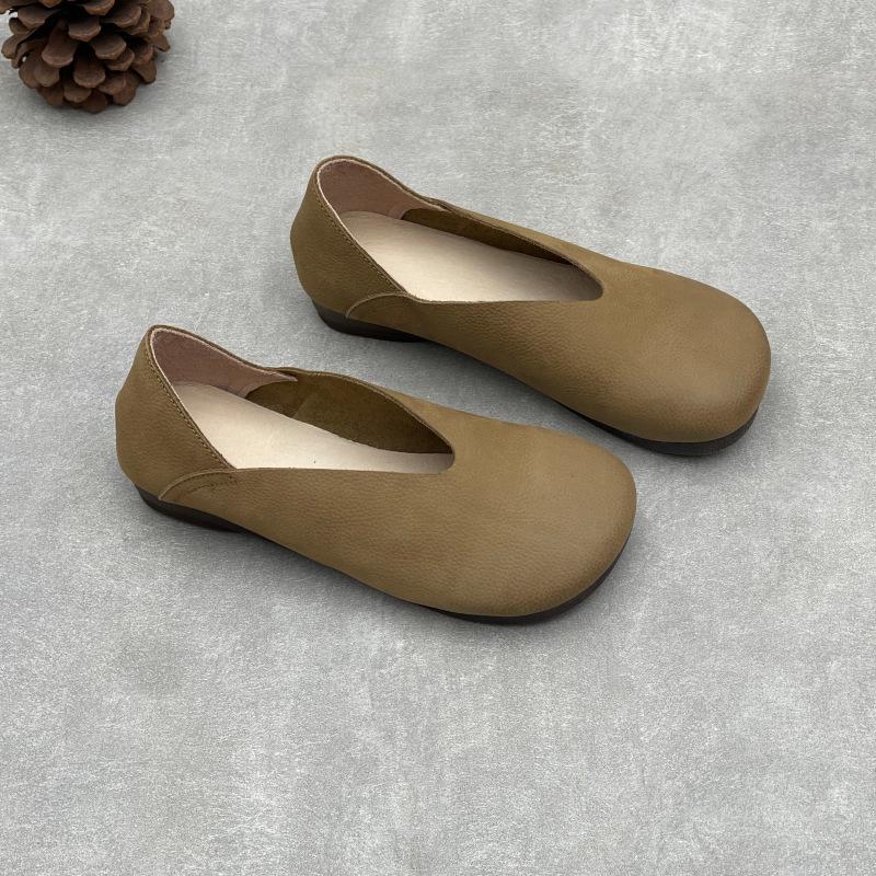 Single Shoe Retro Casual Simple and Versatile Flat Round-toe Women's Shoes